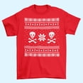 thumbnail image 5 of Skull & Crossbones Ugly Sweater Red Youth T-Shirt, 5 of 6