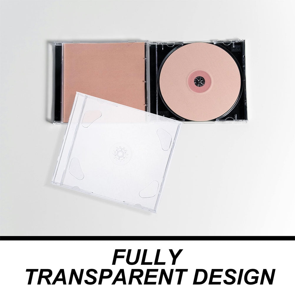 EXHUMKY BERTDOMD 4-Pack CD DVD Storage Cases, Polystyrene Material, Sleek Design for Media Organization and