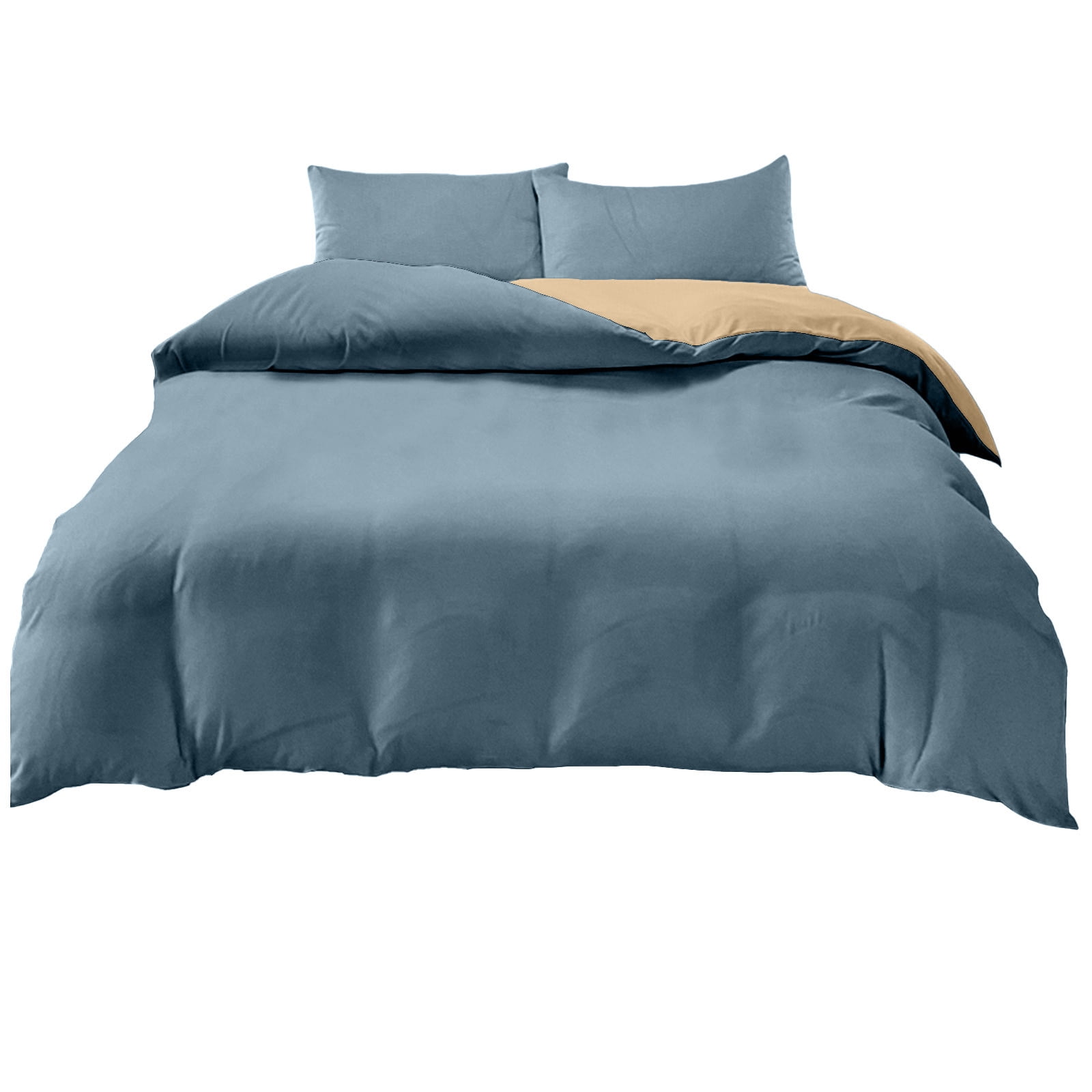 4 Piece Bed Sheets 71x87in Bedding Set with Duvet Cover Fitted Sheet 2 Pillowcases Soft Washed Polyester Wrinkle Free Easy Care by PALIFEUR