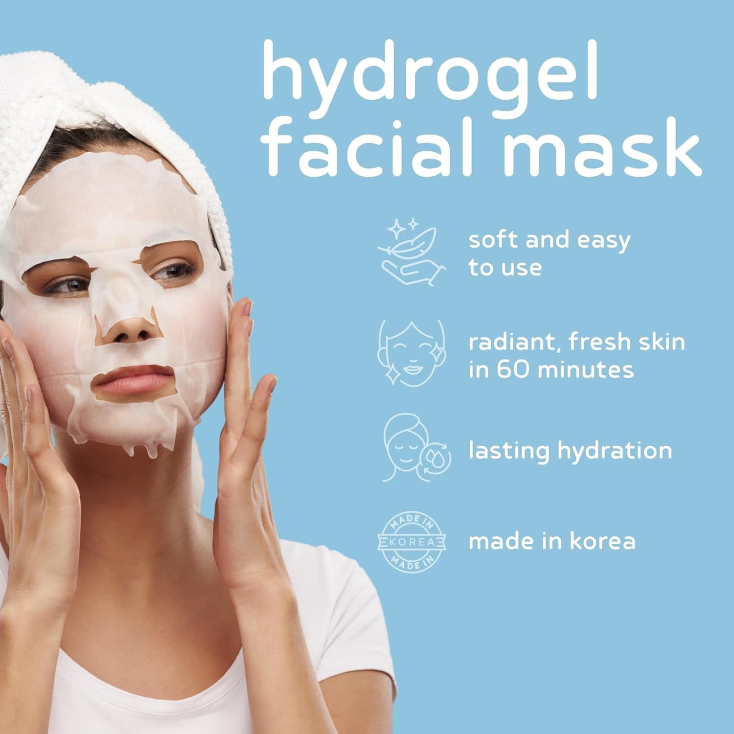 PB & JAY Hydrogel Face Mask – Korean Overnight Collagen Face Mask for Deep Hydration & Glass-Skin Glow – Paraben & Sulfate Free (5 Pack)
