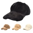 thumbnail image 5 of Warm Winter Plush Baseball Cap Plush Teddy Wool Faux Lambswool Baseball Cap, Brown M, Size M, 5 of 5