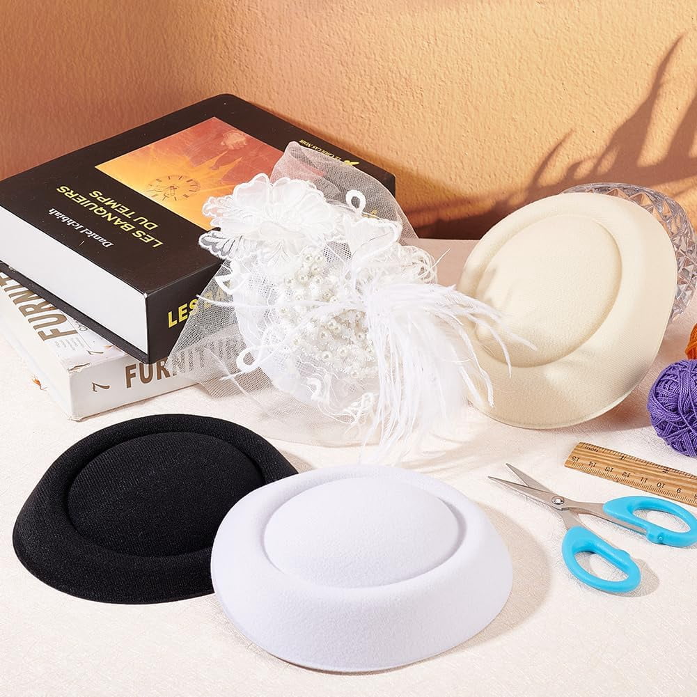 Oval Hostess Pillbox Fascinator Hat in 3 Colors 6.5x5.3 Inch  display picture 2