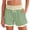 Green women striped shorts with pockets a1, variant on Cagogo Women's Striped Elastic Waist Shorts with Pockets Casual Loose Summer Beach Lounge Party Drawstring Comfort Fit, Black L