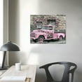 thumbnail image 4 of Nawypu Vintage Truck Picture Wall Decor - Farmhouse Wall Art, Pink Truck And Flowers Canvas Print For Home Decor, Modern Rustic Landscape Painting, Barn Artwork Framed For Living Room Wall Decor, 4 of 5