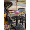 thumbnail image 4 of Outdoor Tablecloth with Umbrella Hole and Zipper, Puerto Rico Flag Square Table Cloth 60x60 Inch Waterproof Tablecloth, Farmhouse Retro Flowers American Flags Picnic Table Cover for Patio Camping, 4 of 7