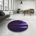 thumbnail image 3 of Ahgly Company Indoor Round Patterned Deep Purple Area Rugs, 5' Round, 3 of 6
