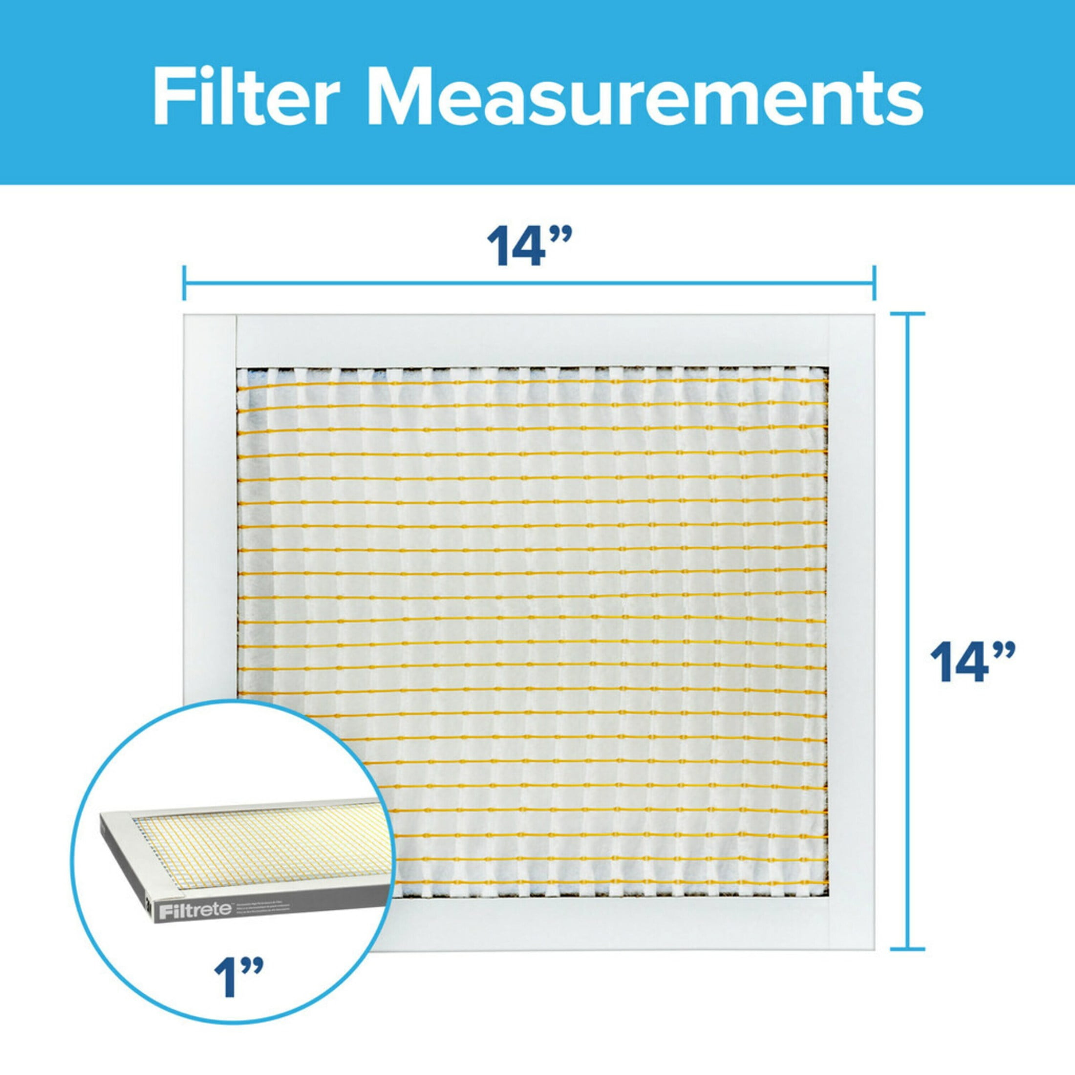 Filtrete 14x14x1 HVAC Furnace Air Filter, MPR 300 MERV 5, Dust Reduction, 4 Filters