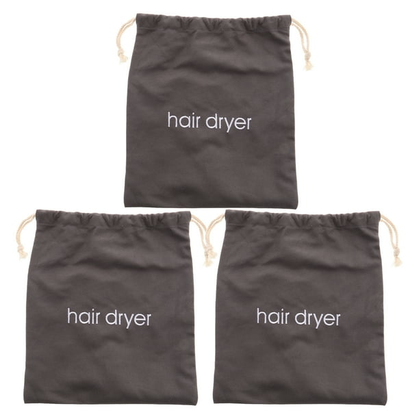 3 bolsas para secador de pelo con cordón, contenedor para herramientas de peluquería, bolsa de almacenamiento para secador de pelo, bolsa de viaje para cepillos de baño y maquillaje.