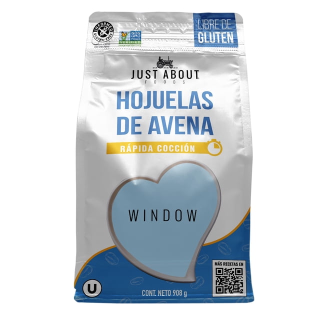 Hojuelas de avena Just About Foods sin gluten rápida cocción 908 g