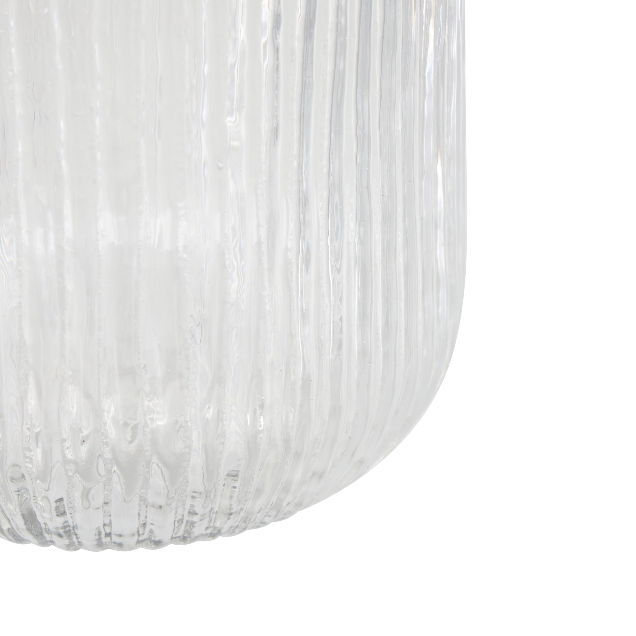 DecMode 11" Ribbed Glass Vase