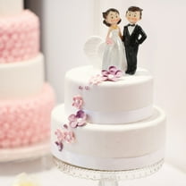 HEATSHAKING 1Set Mini Wedding Figurines Bride And Groom Resin Figure For Wedding Decor Table Decoration