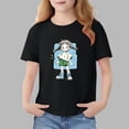 thumbnail image 3 of HADST Girls' Cute Print T-Shirts, Short Sleeve Crew Neck Casual Tops with Cartoon Graphic, Summer Tees for Daily Wear, 3 of 6