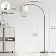 thumbnail image 2 of AOHAO Arc Floor Lamp with Adjustable Drum Shade, Tall Pole Reading Lamp Corner Light for Living Room Bedroom Study Room, Bulb Included, 2 of 12
