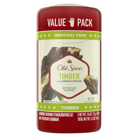 Old Spice Invisible Solid Antiperspirant Deodorant for Men Timber with Sandalwood Scent Inspired by Nature 2.6 oz (Pack of