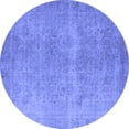 thumbnail image 1 of Ahgly Company Machine Washable Indoor Round Oriental Blue Industrial Area Rugs, 7' Round, 1 of 4