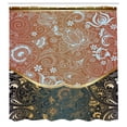 thumbnail image 2 of Ambesonne Eastern Shower Curtain, Abstract Swirly Floral Art, 69"Wx84"L, Pale Chocolate, 2 of 4