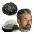 thumbnail image 5 of 100% European Real Human Hair Toupee for Men 8x10 Wavy pieces Mens Replacement hairpiece PU Skin System, 5 of 10