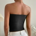 thumbnail image 5 of Wenyuyu Women's Crop Tube Tops Trendy Summer Y2K Slim Sexy Bandeau Solid Knitted Sleeveless Backless Cami Shirts Black S, 5 of 8