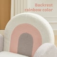 thumbnail image 4 of Chair Sofa, Teddy Fabric with Solid Wooden Frame,Rainbow Design, 4 of 8