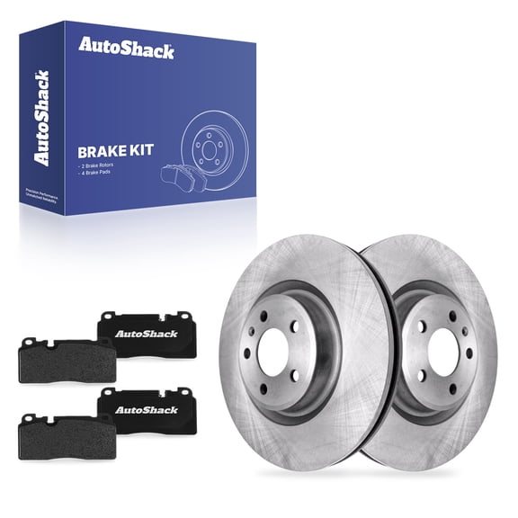 AutoShack Front Vented Brake Rotors   Ceramic Pads 6-PC Brake Kit Replacement for 2013-2017 Audi Q5 13.57" (344.8 mm)