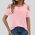 thumbnail image 2 of Women's Summer Tops Summer Solid Color Slant Neck Sleeveless Top Tunic Tops Cute Loose Ladies Blouses Purple M, 2 of 10