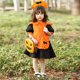 thumbnail image 3 of Disfraz de Halloween Fiesta Temática de Cosplay de Calabaza para Niños Traje de Mucama Estampado de Murciélago Naranja Niños-S JAMW Sencillez, 3 of 5