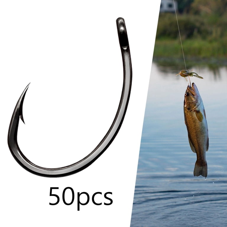 Harayaa 50Pcs Barb Curved Fly ing Hooks Equipment Fly Tying Hooks for Trout Bass 11.2mmx18mm