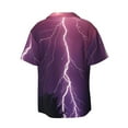 thumbnail image 2 of Xecao offers the Thunderstorm Violet Purple for Men's Casual Short-sleeved Shirt, a button-up collared shirt with a pocket, perfect for beach vacations and yacht travel in the 4X-Large size., 2 of 7