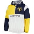 thumbnail image 2 of Men's G-III Sports by Carl Banks Navy/Gold Milwaukee Brewers Fair Catch Half-Zip Hoodie, 2 of 4
