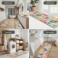 thumbnail image 5 of Multi Color Triangle Checkered Pattern Kitchen Rugs Sets Of 3,Kitchen Runner Rugs Non Skid Washable,Decorative Kitchen Floor Mats for Kitchen,Sink,Laundry,17"x30"+ 17"x47" + 17"x59", 5 of 6