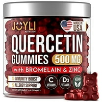 JOYLI Quercetin Gummies 500mg Quercetin Supplements with Bromelain and Zinc, 60 Count