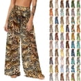 thumbnail image 1 of Pincandy Women See Through Sheer Mesh Pants Beach Swimsuit Bikini Bottom Cover up Party Club Elastic High Waist Wide Leg Pants, 1 of 7
