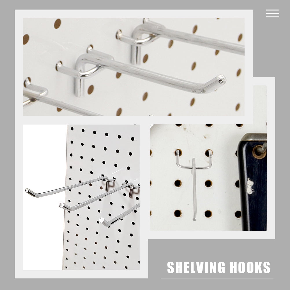 Worgeous Garage Storage Hooks 20Pcs Metal Pegboard Tool Hangers Wall Organization 11.8X1.6X1.6in