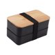 thumbnail image 5 of Recipiente Doble Capa Caja Bento Compartimentos con Tapa Bambú y Cubiertos Portátil PP Elegante Adecuada para Oficina Hogar Viajes Picnic Negro, 5 of 9