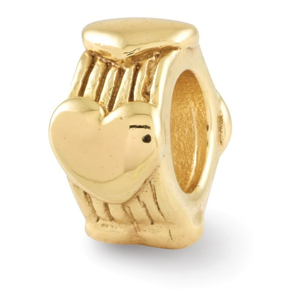 Heart Charm .925 Sterling Silver & Gold Plated Love Reflection Beads