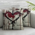 thumbnail image 3 of PRATYUS Throw Pillow Cover Easter Red Cross and Heart Drawn by Brush Home Decor Pillowcase Cushion Cover for Sofa Couch Bed and Car White, 3 of 5