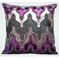 thumbnail image 4 of The HomeCentric Toss Pillow Cover Throw Pillows For Couch Pillow Covers Pack of 2 18x18 inch (45x45 cm) Purple Faux Leather Throw Pillow Covers Handmade Pillow Covers Modern Abstract - Purple Lava, 4 of 4