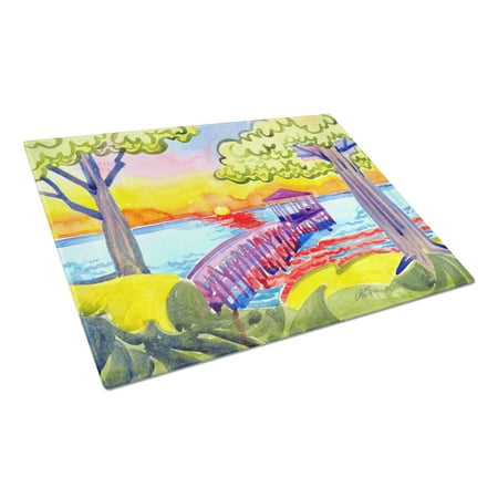 

Caroline s Treasures Dock at the pier Glass Cutting Board Large