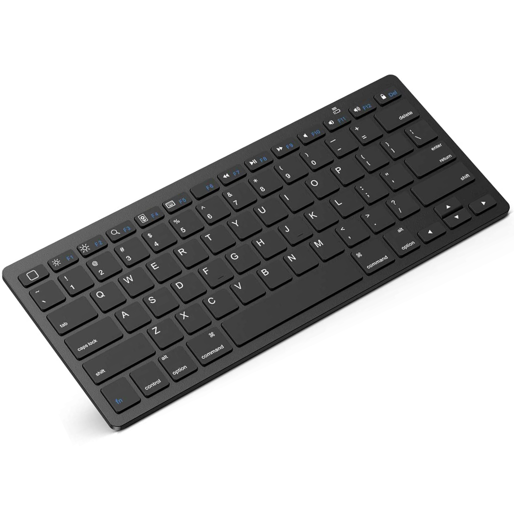 Slim Wireless Keyboard, 2.4 GHz 78-key Mini Wireless Keyboard with USB Receiver for Windows 10/8/7 / Vista / XP and Android BLACK - image 1 of 8