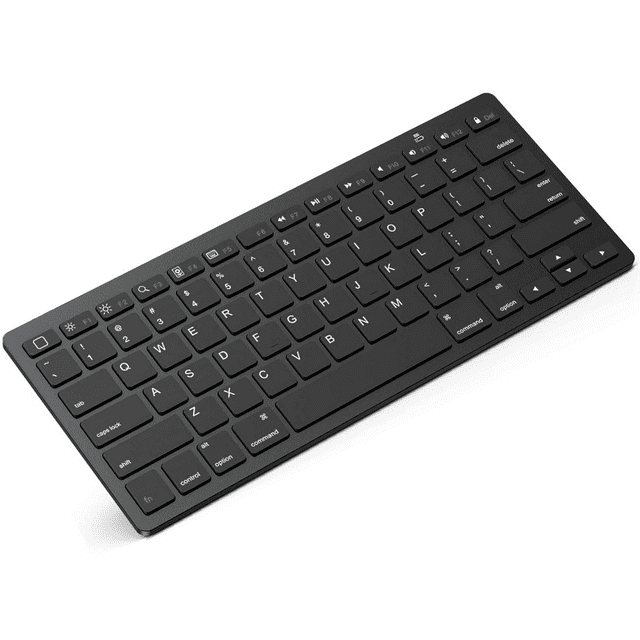 Slim Wireless Keyboard, 2.4 GHz 78-key Mini Wireless Keyboard with USB Receiver for Windows 10/8/7 / Vista / XP and Android BLACK