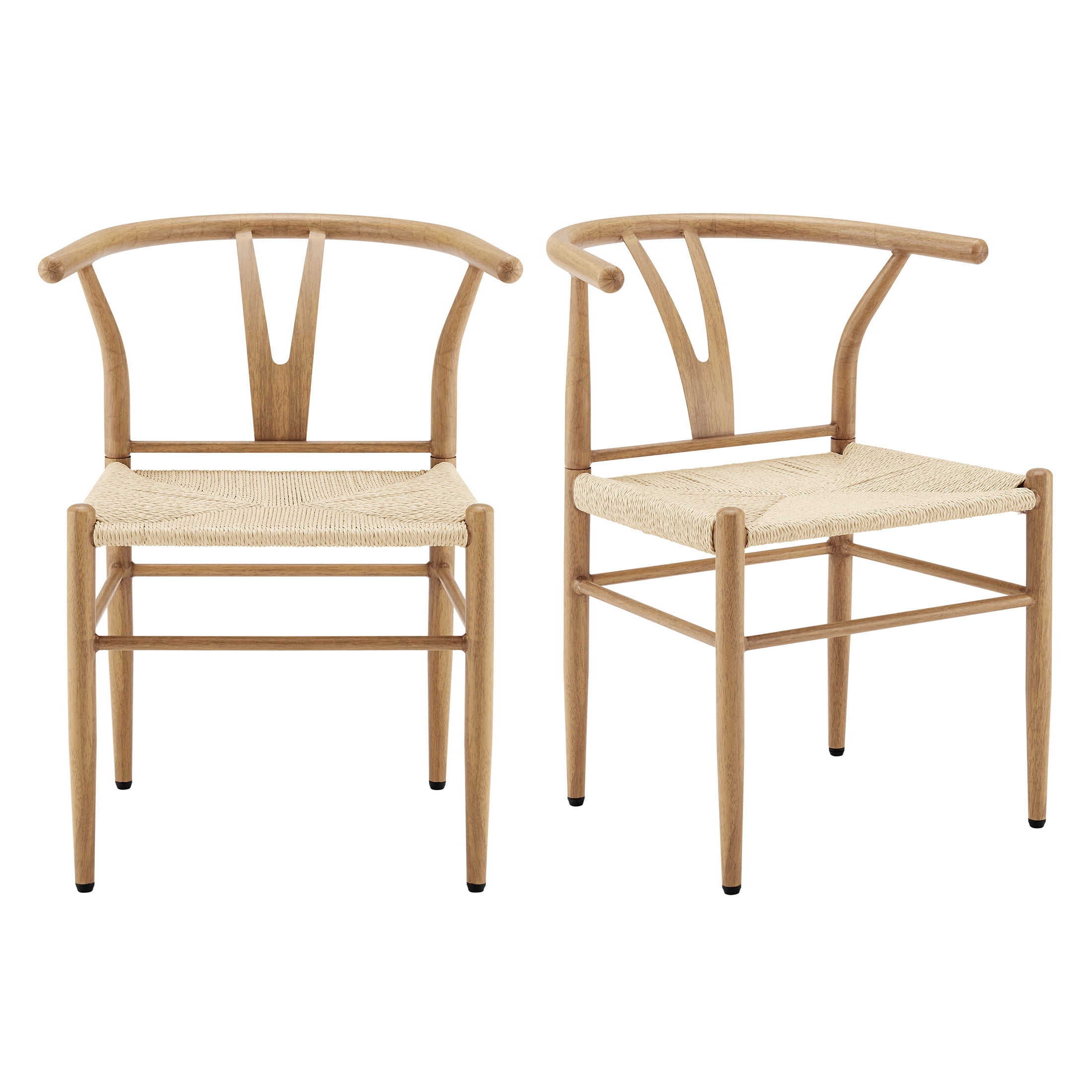 Better Homes & Gardens Springwood Wishbone Metal Dining Chair 2 Pack, Light Honey Color for Indoor