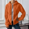thumbnail image 6 of Holzkary Zip Up Cardigan Sweatshirts for Women and Pure Color Long Sleeved Knitted Zipper Sweater Long Sleeve Lightweight Hoodie Oversized Casual Hoodies Sweater Fashion Jackets Orange S, 6 of 9