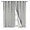 thumbnail image 5 of 100% Blackout Adam 2 piece panels 84 inch length room darkening grommet top window drapes for living room silver solid color for bedroom home décor, 5 of 5