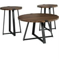 thumbnail image 1 of Ensemble de 3 Couverts en Métal pour Café et Table d'Appoint en Noyer Foncé, 1 of 4