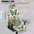 thumbnail image 5 of SCRAWLGOD Butterfly Floral Print Cyan Beige 4 PCS Gaming Chair Covers Slipcovers Non-Slip Gamer Chair Cover Stretchable Rotating Armchair Covers with Armrest Covers, 5 of 7
