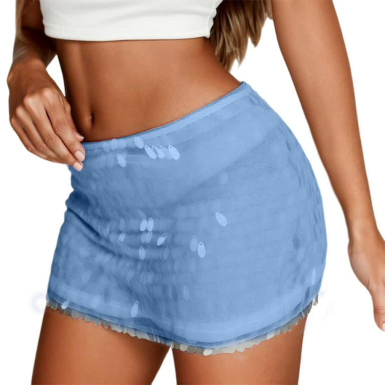 Huanyaaa Women's Sequin Bodycon Mini Skirt Party Clubwear Glitter