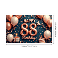 thumbnail image 3 of Decorative Birthday Banner Balloon Design Happy 88th Birthday for Milestone Celebration Indoor Decoration Party Scene, 3 of 8