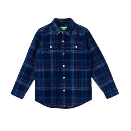 Bossini Boys Chill Long Sleeve Plaid Flannel Shirt Check Shirt,US Size 4T - 16