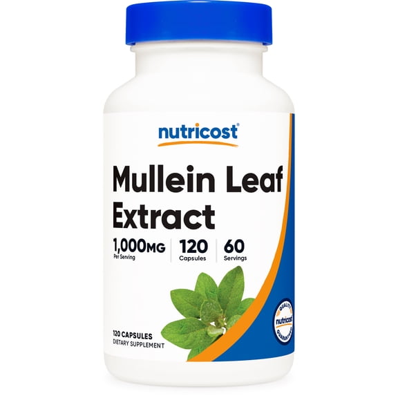 Nutricost Mullein Leaf Extract (20,000mg Equivalent) 120 Capsules - Vegan, 60 Servings