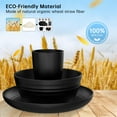thumbnail image 3 of GPED 35 Pieces Wheat Straw Dinnerware Sets for 4, Plates and Bowls Sets With Cutting Board and Fruit knife, Outdoor Camping Dishes Sets, Microwave & Dishwasher Safe, Lightweight & Unbreakable, Black, 3 of 7